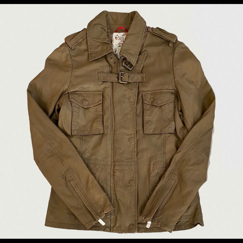 IKKS Leather Jacket (100% Leather) - size XS